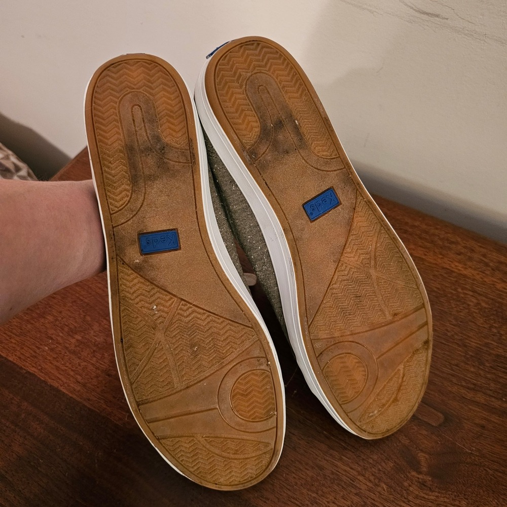 Keds Jump Kick Olive Green Canvas Sneakers Dream Foam Memory WF62203 Womens 10 - Picture 9 of 11